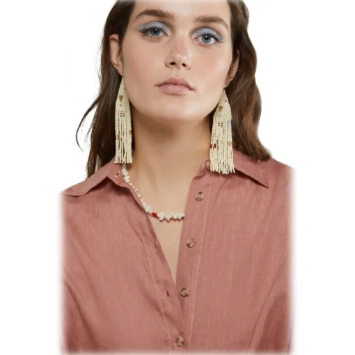 Ottod'Ame Ottod'Ame - Linen Oversized Shirt - Salmon Pink - Shirt - Luxury Exclusive Collection - Avvenice