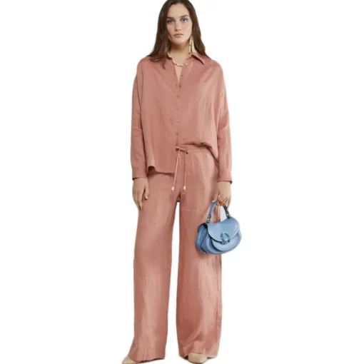 Ottod'Ame Ottod'Ame - Linen Oversized Shirt - Salmon Pink - Shirt - Luxury Exclusive Collection - Avvenice