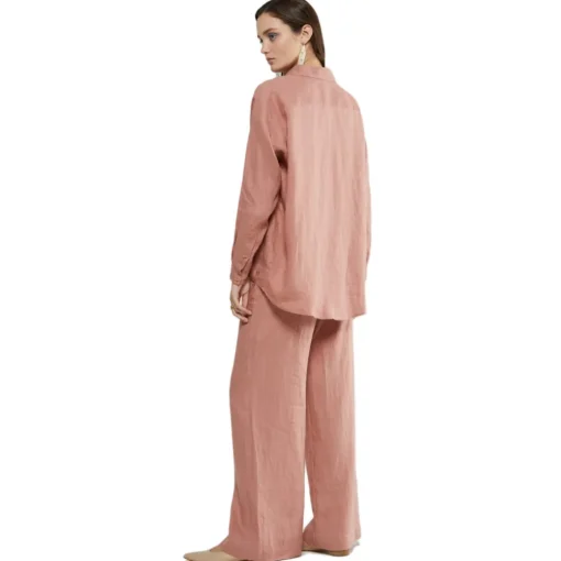 Ottod'Ame Ottod'Ame - Linen Oversized Shirt - Salmon Pink - Shirt - Luxury Exclusive Collection - Avvenice