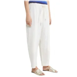 Ottod'Ame Ottod'Ame - Linen Trousers with Elastic Waistband - White - Trousers - Luxury Exclusive Collection - Avvenice