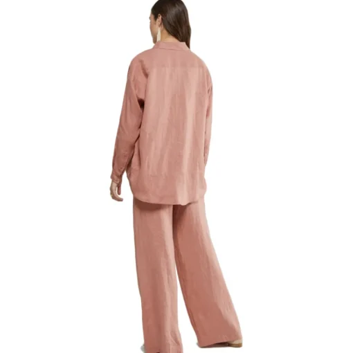 Ottod'Ame Ottod'Ame - Linen Wide Leg Trousers - Pink - Trousers - Luxury Exclusive Collection - Avvenice^ Trousers