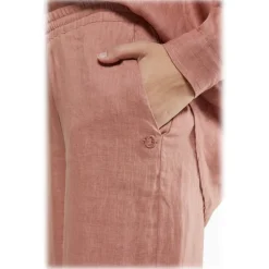 Ottod'Ame Ottod'Ame - Linen Wide Leg Trousers - Pink - Trousers - Luxury Exclusive Collection - Avvenice^ Trousers