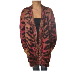 Ottod'Ame Ottod'Ame - Long Cardigan in Abstract Pattern - Brown - Sweater - Luxury Exclusive Collection - Avvenice