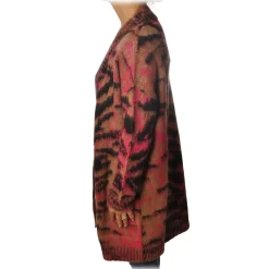 Ottod'Ame Ottod'Ame - Long Cardigan in Abstract Pattern - Brown - Sweater - Luxury Exclusive Collection - Avvenice