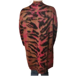 Ottod'Ame Ottod'Ame - Long Cardigan in Abstract Pattern - Brown - Sweater - Luxury Exclusive Collection - Avvenice