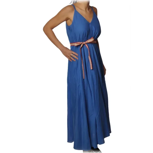 Ottod'Ame Ottod'Ame - Long Dress in Cotton Fabric - Blue - Dresses - Luxury Exclusive Collection - Avvenice