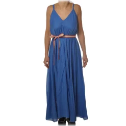 Ottod'Ame Ottod'Ame - Long Dress in Cotton Fabric - Blue - Dresses - Luxury Exclusive Collection - Avvenice