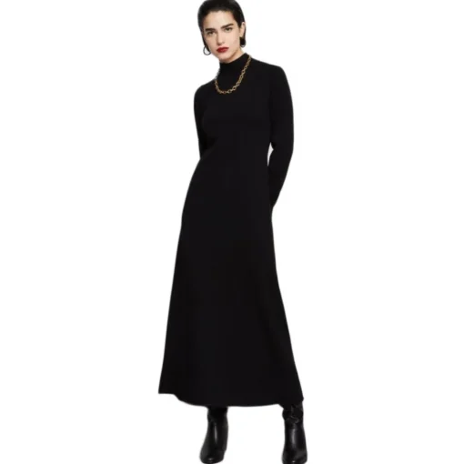 Ottod'Ame Ottod'Ame - Long Dress in Stretch Jersey - Black - Dresses - Luxury Exclusive Collection - Avvenice