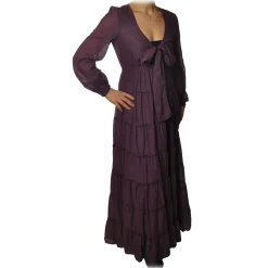 Ottod'Ame Ottod'Ame - Long Dress with Flounces - Purple - Dresses - Luxury Exclusive Collection - Avvenice