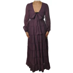 Ottod'Ame Ottod'Ame - Long Dress with Flounces - Purple - Dresses - Luxury Exclusive Collection - Avvenice