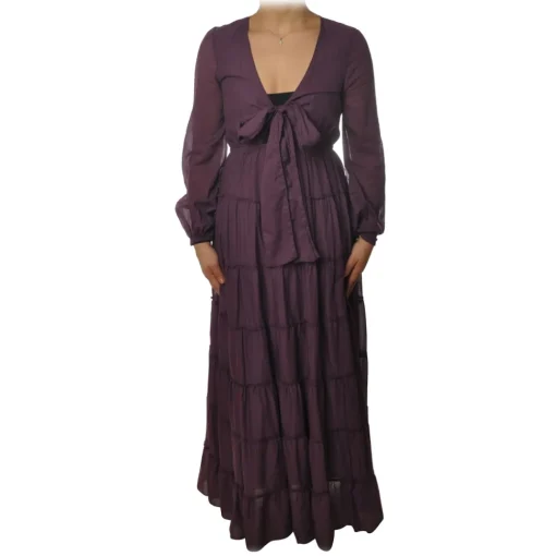 Ottod'Ame Ottod'Ame - Long Dress with Flounces - Purple - Dresses - Luxury Exclusive Collection - Avvenice