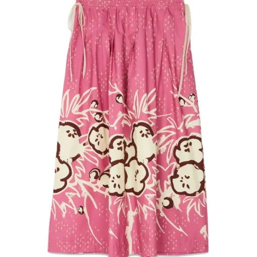 Ottod'Ame Ottod'Ame - Long Skirt in Floral Fantasy - Pink - Skirt - Luxury Exclusive Collection - Avvenice^ Skirts
