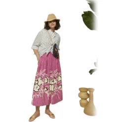 Ottod'Ame Ottod'Ame - Long Skirt in Floral Fantasy - Pink - Skirt - Luxury Exclusive Collection - Avvenice^ Skirts