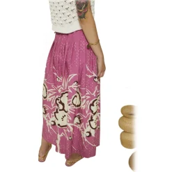 Ottod'Ame Ottod'Ame - Long Skirt in Floral Fantasy - Pink - Skirt - Luxury Exclusive Collection - Avvenice^ Skirts