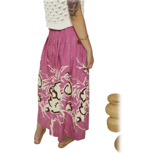 Ottod'Ame Ottod'Ame - Long Skirt in Floral Fantasy - Pink - Skirt - Luxury Exclusive Collection - Avvenice^ Skirts