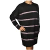 Ottod'Ame Ottod'Ame - Long Sweater in Striped Pattern - Black/Lilac - Sweater - Luxury Exclusive Collection - Avvenice^ Knitwears