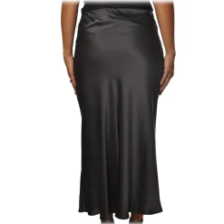 Ottod'Ame Ottod'Ame - Midi Skirt Satin Effect - Smoke - Skirt - Luxury Exclusive Collection - Avvenice