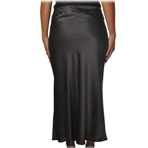Ottod'Ame Ottod'Ame - Midi Skirt Satin Effect - Smoke - Skirt - Luxury Exclusive Collection - Avvenice