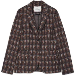 Ottod'Ame Ottod'Ame - Optical Pattern Waisted Jacket - Brown - Jacket - Luxury Exclusive Collection - Avvenice