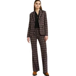 Ottod'Ame Ottod'Ame - Optical Pattern Waisted Jacket - Brown - Jacket - Luxury Exclusive Collection - Avvenice