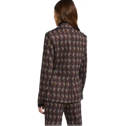 Ottod'Ame Ottod'Ame - Optical Pattern Waisted Jacket - Brown - Jacket - Luxury Exclusive Collection - Avvenice