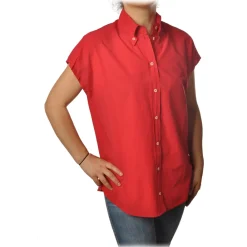 Ottod'Ame Ottod'Ame - Oversized Sleeveless Shirt - Red - Shirt - Luxury Exclusive Collection - Avvenice