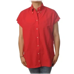 Ottod'Ame Ottod'Ame - Oversized Sleeveless Shirt - Red - Shirt - Luxury Exclusive Collection - Avvenice