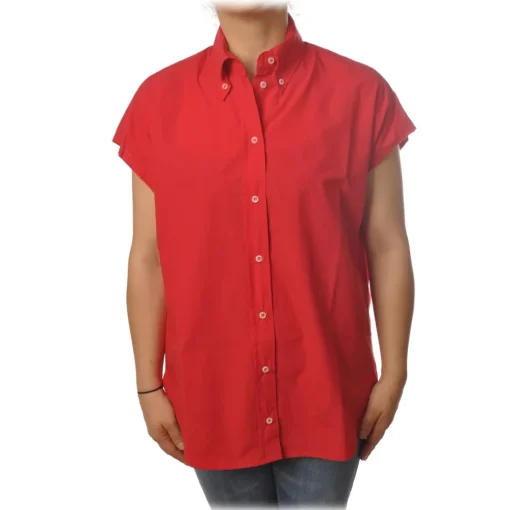 Ottod'Ame Ottod'Ame - Oversized Sleeveless Shirt - Red - Shirt - Luxury Exclusive Collection - Avvenice