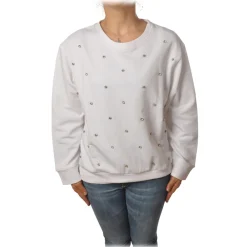 Ottod'Ame Ottod'Ame - Oversized Sweatshirt with Bezel - White - Sweatshirt - Luxury Exclusive Collection - Avvenice^ Sweatshirts