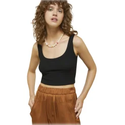 Ottod'Ame Ottod'Ame - Ribbed Short Tank Top - Black - Top - Luxury Exclusive Collection - Avvenice^ Tops