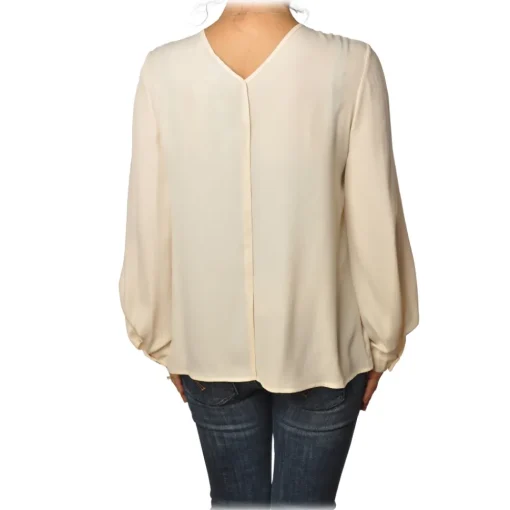 Ottod'Ame Ottod'Ame - Round-Neck Shirt with Long Sleeve - Vanilla - Shirt - Luxury Exclusive Collection - Avvenice