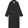 Ottod'Ame Ottod'Ame - Salt and Pepper Fabric Long Coat - Black - Jacket - Luxury Exclusive Collection - Avvenice^ Jackets