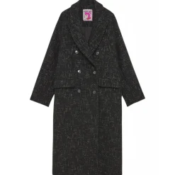 Ottod'Ame Ottod'Ame - Salt and Pepper Fabric Long Coat - Black - Jacket - Luxury Exclusive Collection - Avvenice^ Jackets