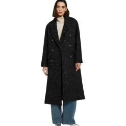 Ottod'Ame Ottod'Ame - Salt and Pepper Fabric Long Coat - Black - Jacket - Luxury Exclusive Collection - Avvenice^ Jackets