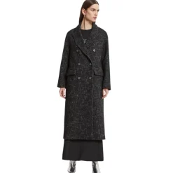 Ottod'Ame Ottod'Ame - Salt and Pepper Fabric Long Coat - Black - Jacket - Luxury Exclusive Collection - Avvenice^ Jackets