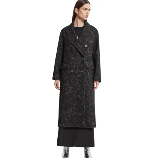 Ottod'Ame Ottod'Ame - Salt and Pepper Fabric Long Coat - Black - Jacket - Luxury Exclusive Collection - Avvenice^ Jackets