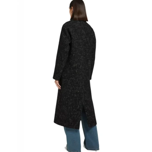 Ottod'Ame Ottod'Ame - Salt and Pepper Fabric Long Coat - Black - Jacket - Luxury Exclusive Collection - Avvenice^ Jackets