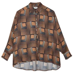 Ottod'Ame Ottod'Ame - Shirt in Optical Geometric Pattern - Multicolour - Shirt - Luxury Exclusive Collection - Avvenice