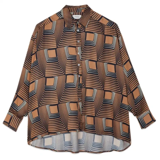 Ottod'Ame Ottod'Ame - Shirt in Optical Geometric Pattern - Multicolour - Shirt - Luxury Exclusive Collection - Avvenice