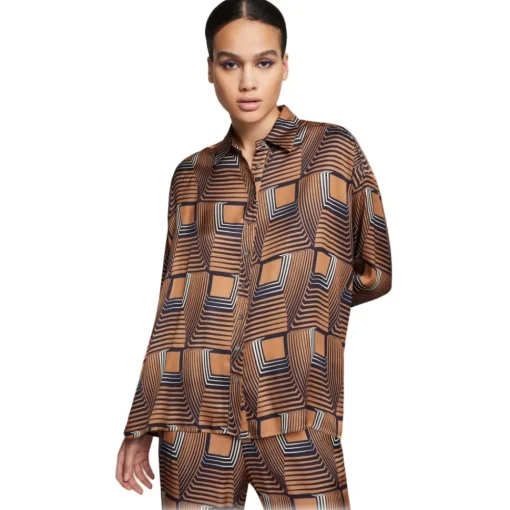 Ottod'Ame Ottod'Ame - Shirt in Optical Geometric Pattern - Multicolour - Shirt - Luxury Exclusive Collection - Avvenice
