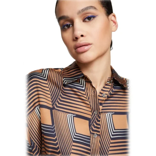 Ottod'Ame Ottod'Ame - Shirt in Optical Geometric Pattern - Multicolour - Shirt - Luxury Exclusive Collection - Avvenice