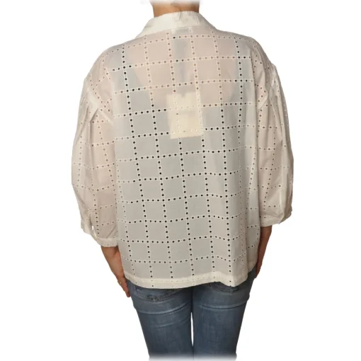 Ottod'Ame Ottod'Ame - Shirt With 3/4 Sleeves - White - Shirt - Luxury Exclusive Collection - Avvenice