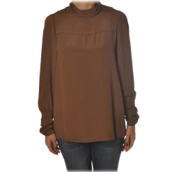 Ottod'Ame Ottod'Ame - Shirt with Puff Sleeve - Tobacco - Shirt - Luxury Exclusive Collection - Avvenice
