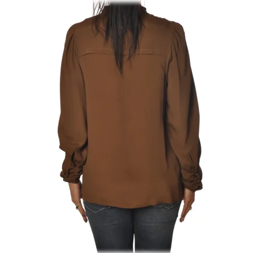 Ottod'Ame Ottod'Ame - Shirt with Puff Sleeve - Tobacco - Shirt - Luxury Exclusive Collection - Avvenice