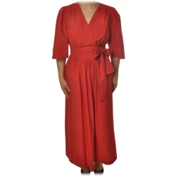 Ottod'Ame Ottod'Ame - Short Dress Iin Light Cotton Fabric - Red - Dresses - Luxury Exclusive Collection - Avvenice