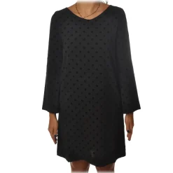 Ottod'Ame Ottod'Ame - Short Dress with Velvet Polka Dots - Black - Dresses - Luxury Exclusive Collection - Avvenice