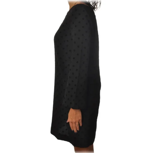 Ottod'Ame Ottod'Ame - Short Dress with Velvet Polka Dots - Black - Dresses - Luxury Exclusive Collection - Avvenice