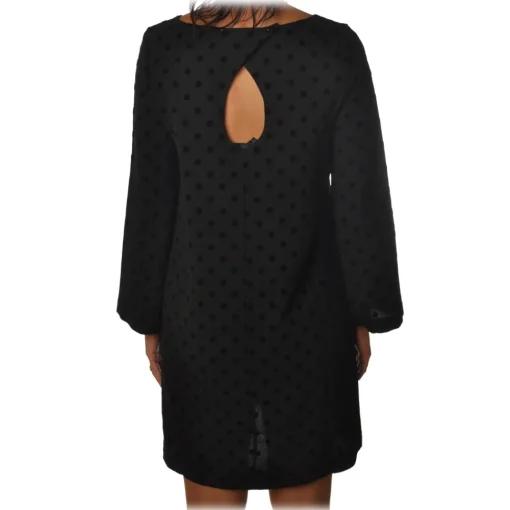 Ottod'Ame Ottod'Ame - Short Dress with Velvet Polka Dots - Black - Dresses - Luxury Exclusive Collection - Avvenice