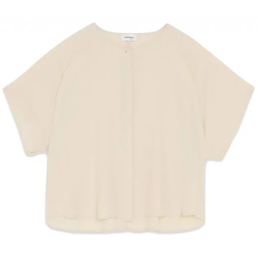 Ottod'Ame Ottod'Ame - Short Sleeve Blouse with Buttons - Cream - Shirt - Luxury Exclusive Collection - Avvenice^ Shirts