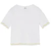 Ottod'Ame Ottod'Ame - Short T-Shirt with Coloured Hem - White - T-Shirt - Luxury Exclusive Collection - Avvenice^ T-shirt